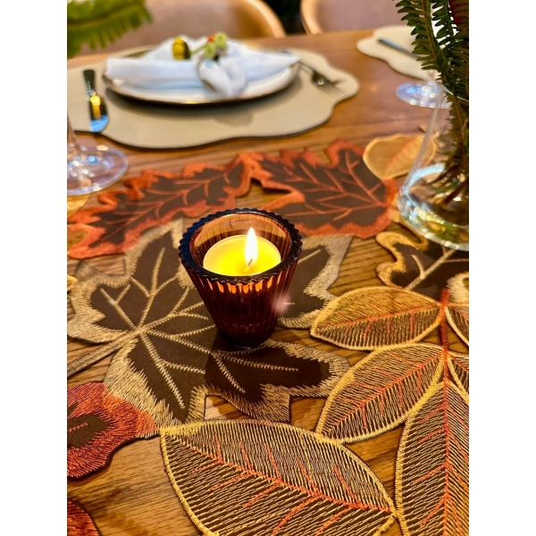 Porta Velas Canelado Âmbar