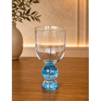 Taça de Vidro Bubblê Dupla Azul