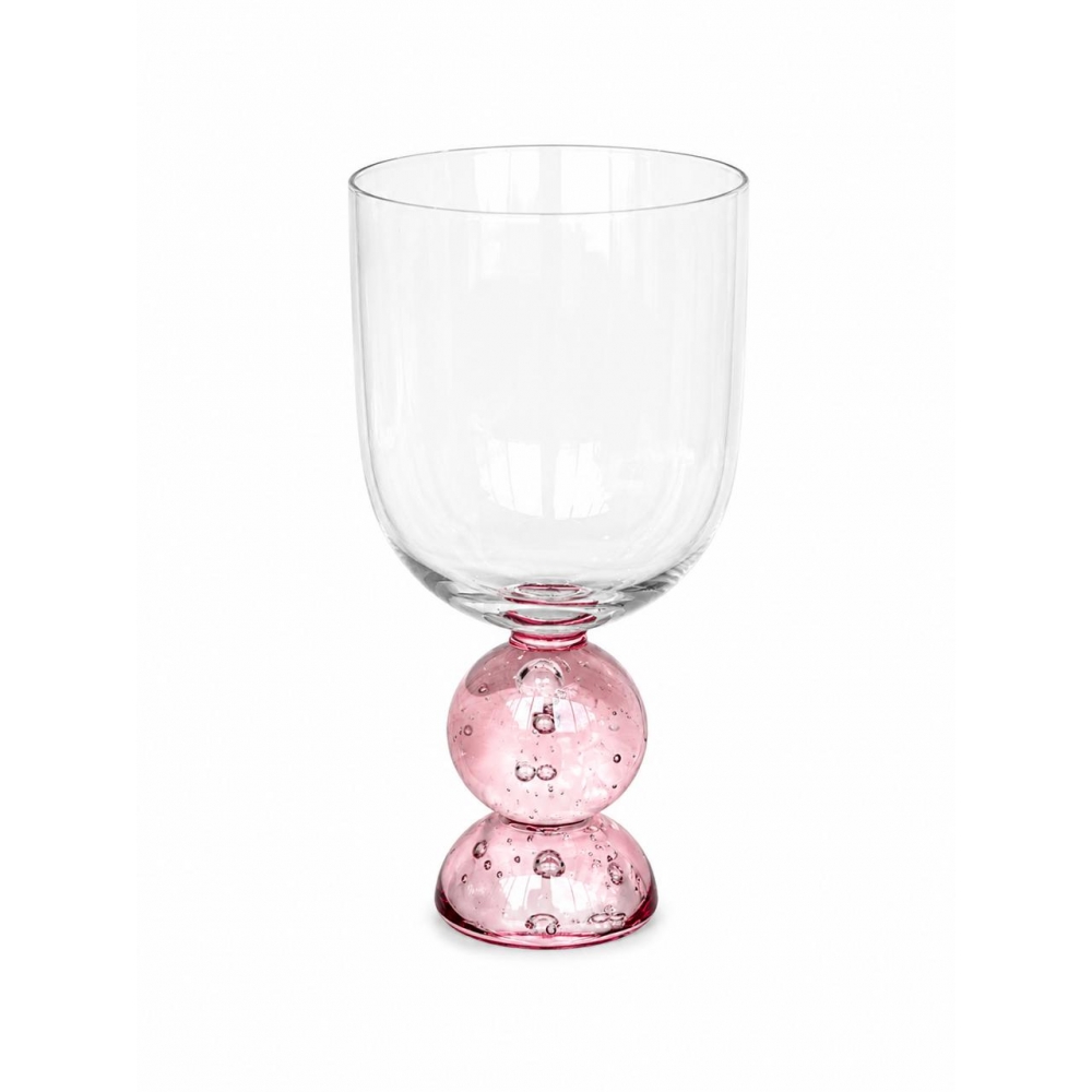 Taça de Vidro Bubblê Dupla Rosa