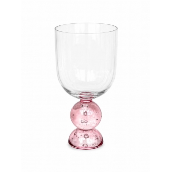 Taça de Vidro Bubblê Dupla Rosa