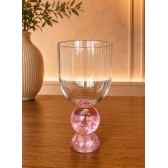 Taça de Vidro Bubblê Dupla Rosa