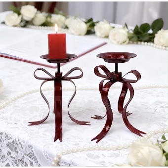 Castiçal Laço Vermelho