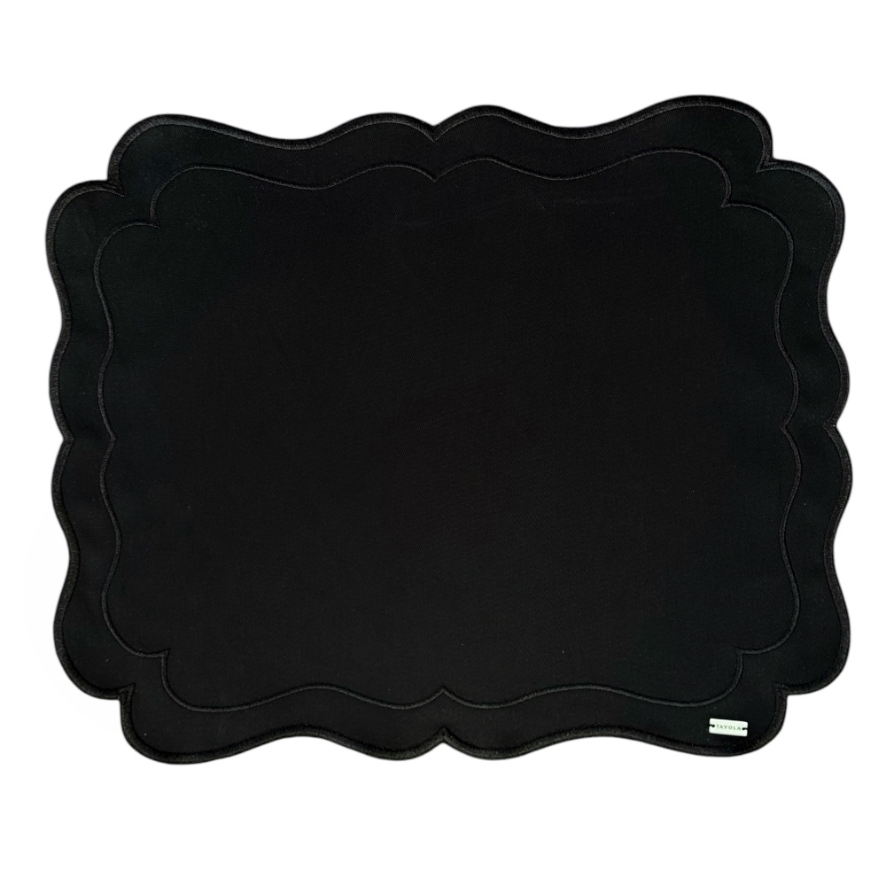 Lugar Americano Sarja Impermeável Preto