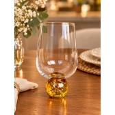 Taça de Vidro Bubblê Âmbar