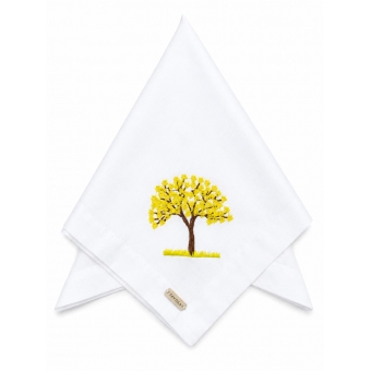 Guardanapo de Algodão Bordado Ipê Amarelo