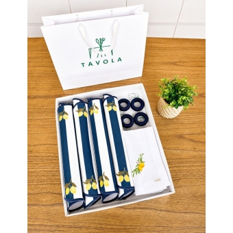 Kit 4 Lugares Coleção Limão Siciliano em Couro Ecológico