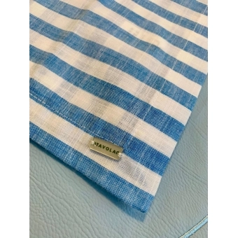 Guardanapo de Algodão Listrado em Azul.