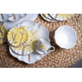 Xícara de Chá com Pires Ipê Amarelo Filete Dourado