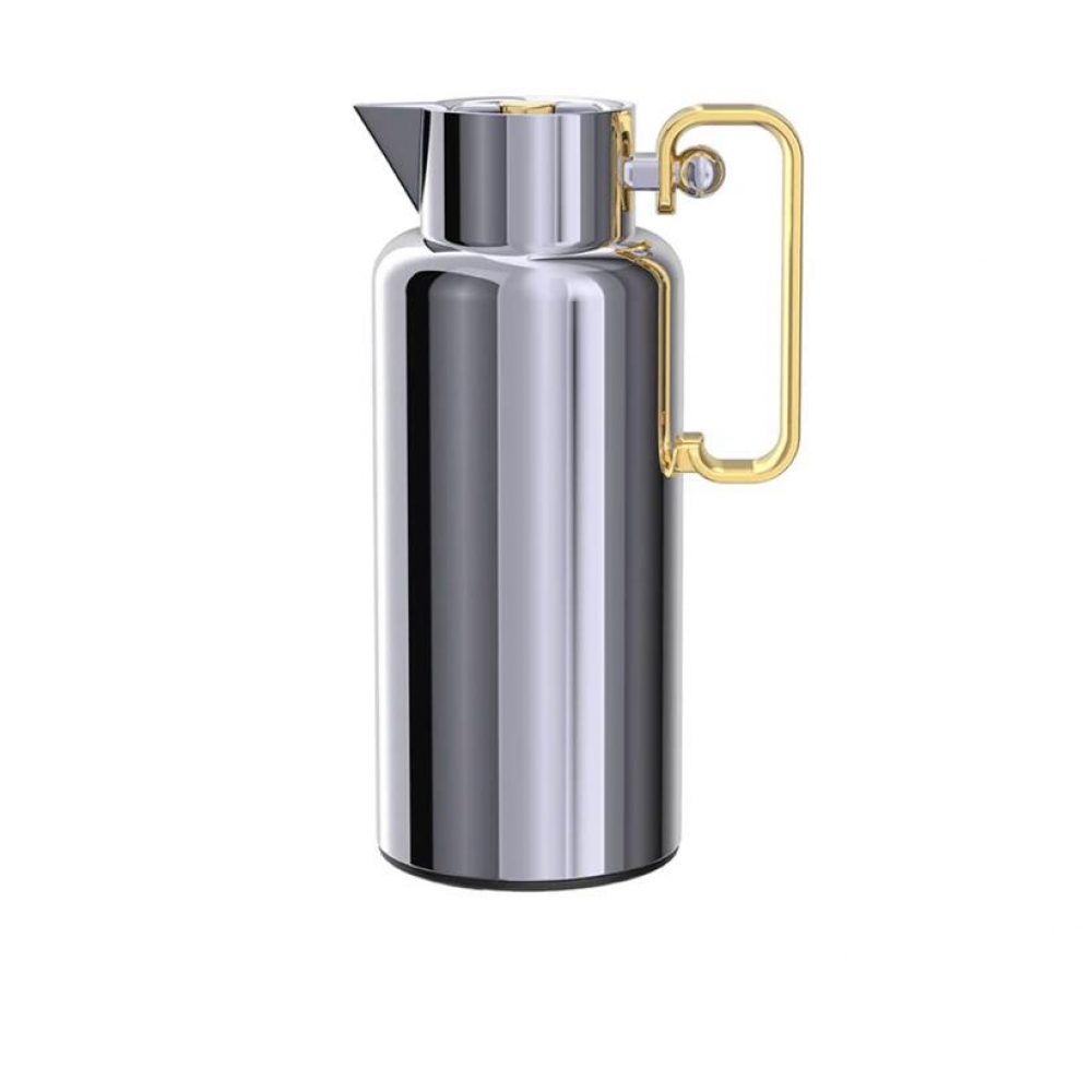 Garrafa Térmica Metal Prata e Dourado