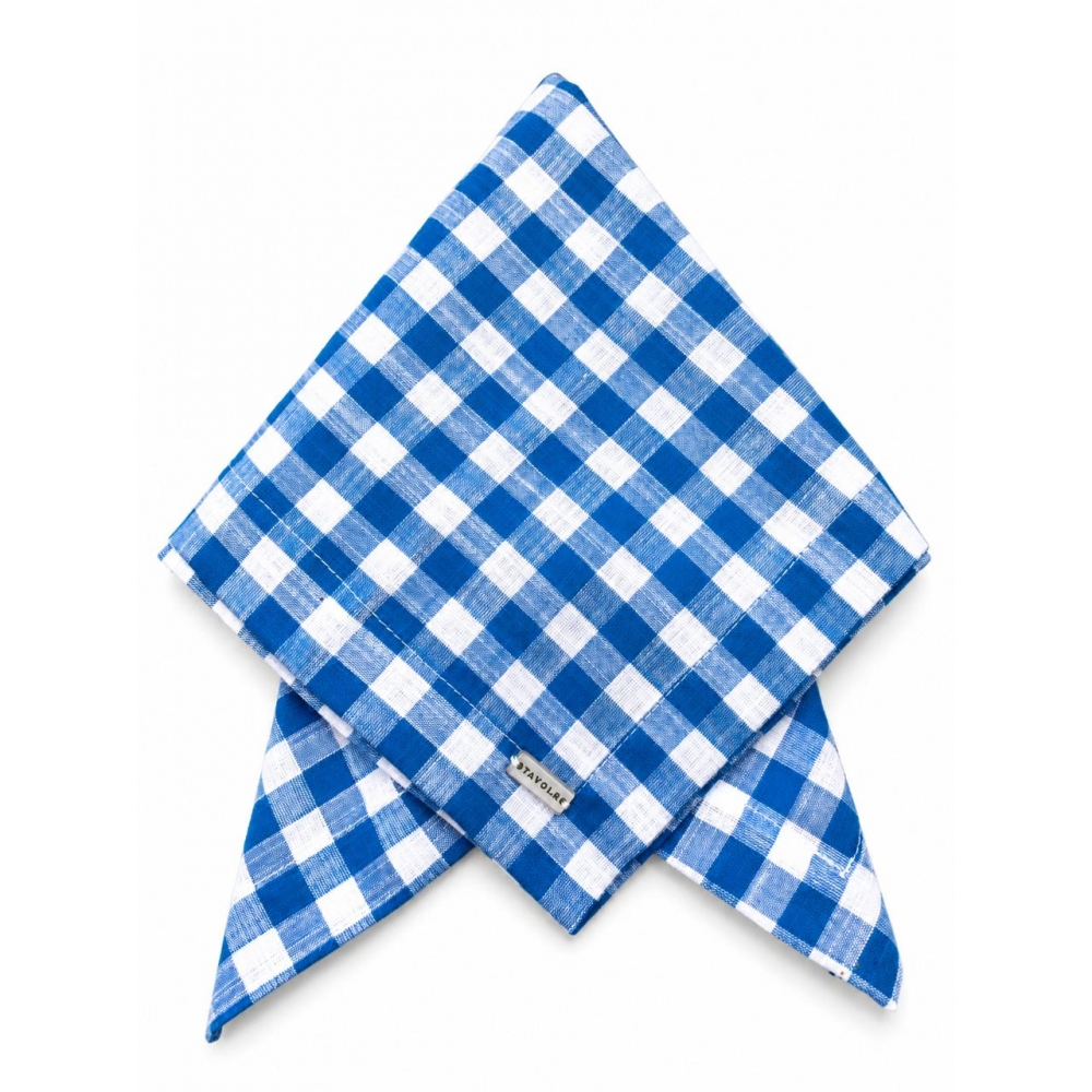 Guardanapo de Algodão Xadrez Azul