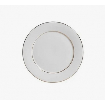 Prato Sobremesa Branco Filete Dourado