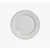 Prato Sobremesa Branco Filete Dourado