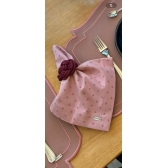 Guardanapo de Linho Rosa com Corações