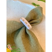 Porta Guardanapo Argola Branco e Dourado