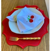 Lugar Americano Sarja Impermeável Vermelho