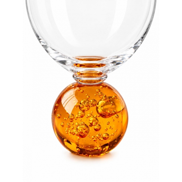 Taça de Vidro Bubblê Âmbar