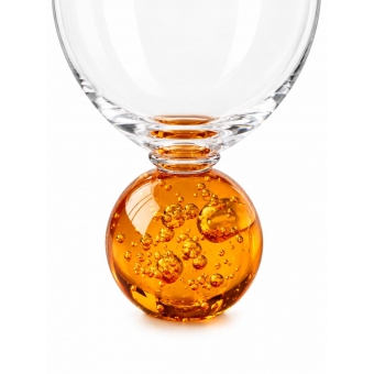 Taça de Vidro Bubblê Âmbar