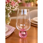 Taça de Vidro Bubblê Rosa