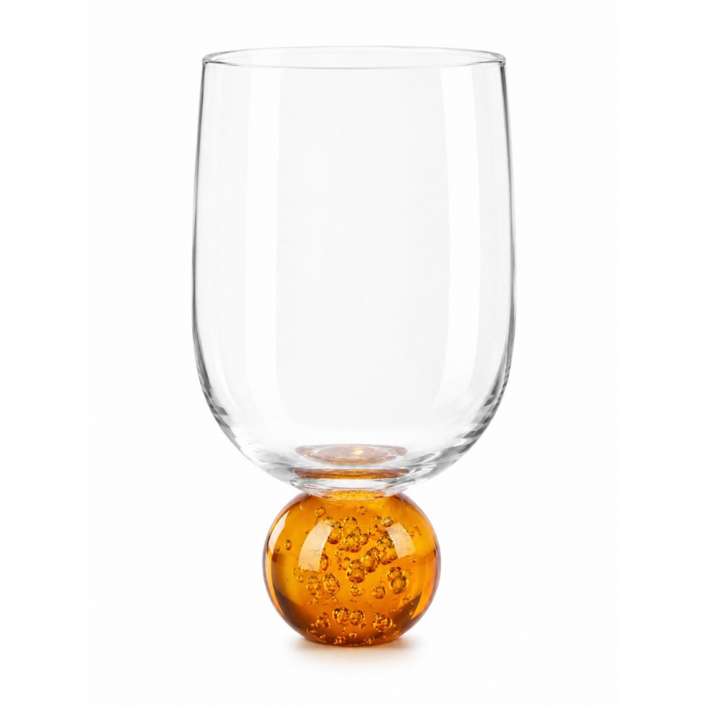 Taça de Vidro Bubblê Âmbar
