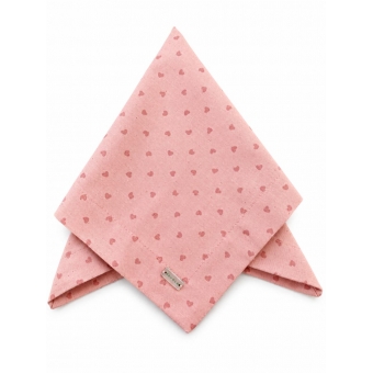 Guardanapo de Linho Rosa com Corações