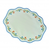 Lugar Americano Impermeável Off White com Bordado Floral