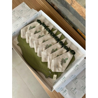 Kit 4 Lugares Couro Ecológico Alecrim
