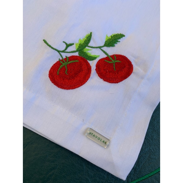 Guardanapo de Algodão Bordado Tomates