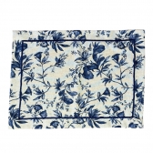 Lugar Americano Linho Cru com Estampa Floral Azul Marinho