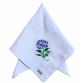 Guardanapo de Algodão Azul Bordado Rosa
