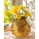 Vaso Vidro Flor Amarela
