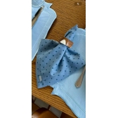 Guardanapo de Linho Azul com Corações