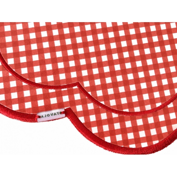 Lugar Americano Impermeável Vermelho Xadrez