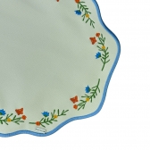 Lugar Americano Impermeável Off White com Bordado Floral