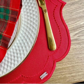 Lugar Americano Sarja Impermeável Vermelho
