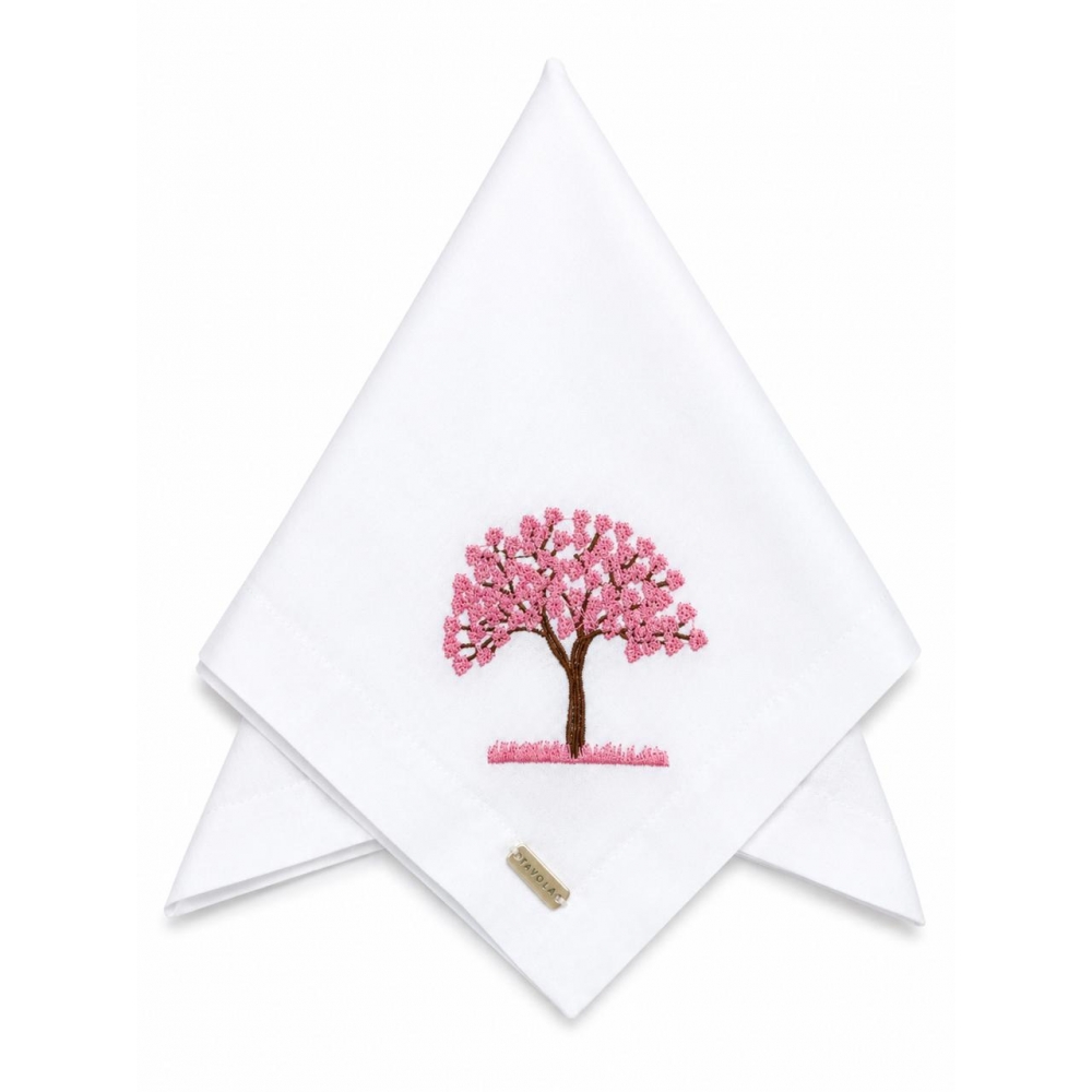 Guardanapo de Algodão Bordado Ipê Rosa