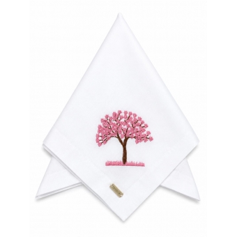 Guardanapo de Algodão Bordado Ipê Rosa