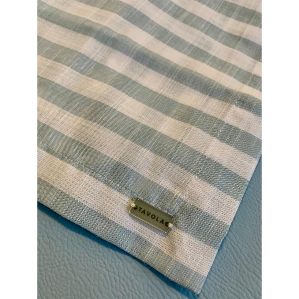 Guardanapo de Algodão Listrado Azul Claro