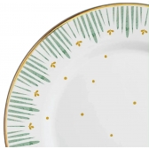 Prato Raso em Cerâmica Donatella com Filete Dourado.