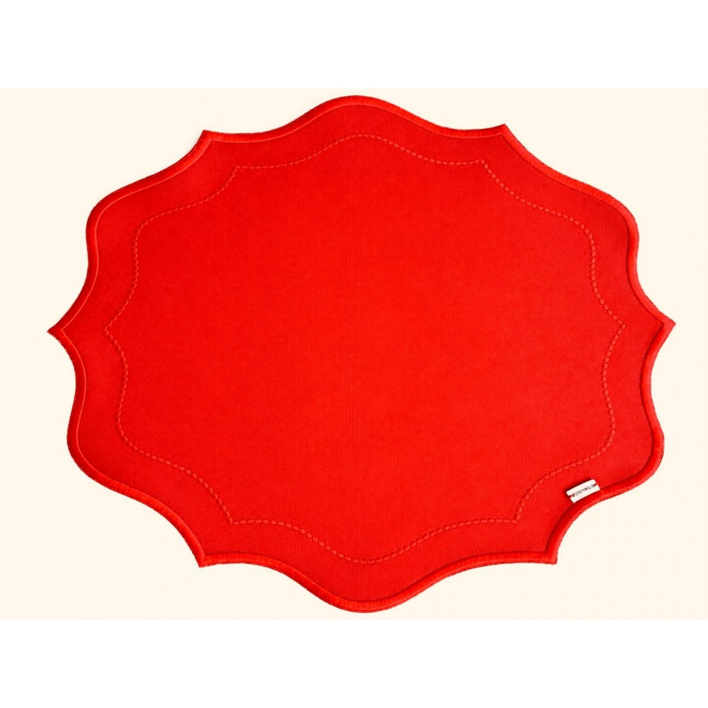 Lugar Americano Sarja Impermeável Vermelho vivo