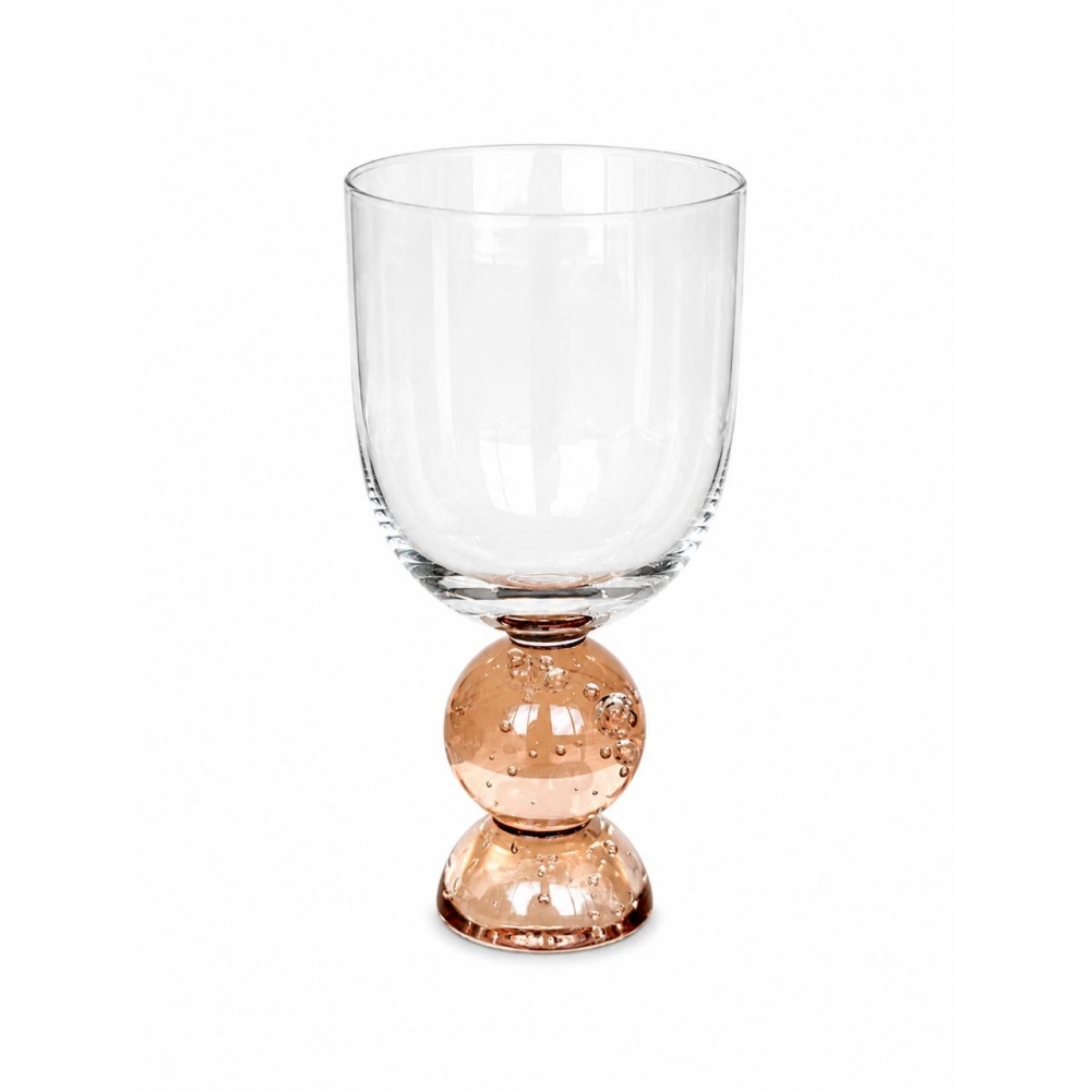 Taça de Vidro Bubblê Dupla Âmbar