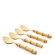 Conjunto de Talheres de Sobremesa 4 Peças Bambu Natural Colher Gold