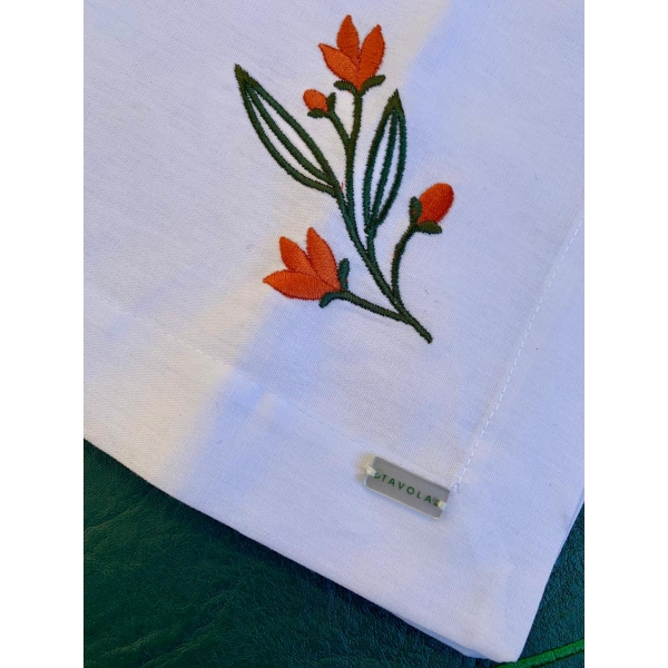 Guardanapo de Algodão Bordado Tulipa