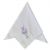 Guardanapo de algodão xadrez bordado Lavanda