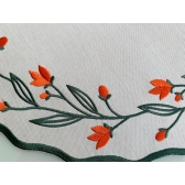 Lugar Americano Impermeável floral laranja