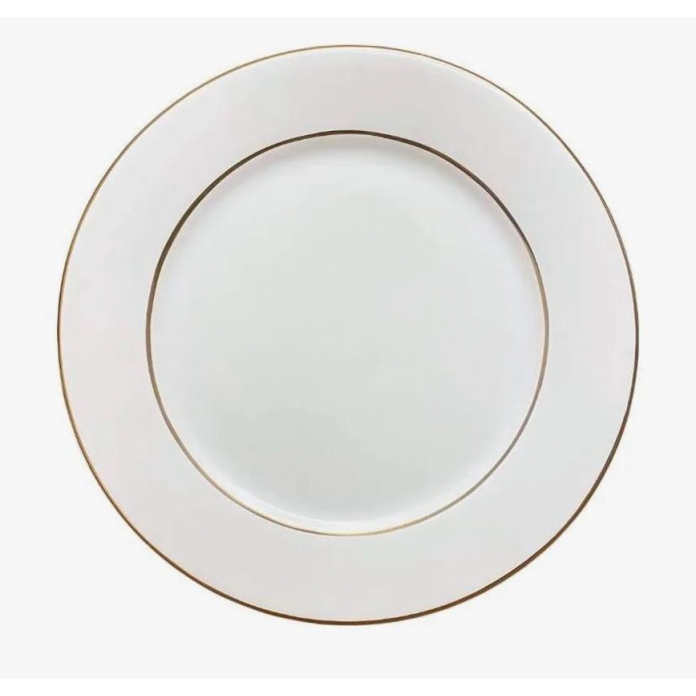 Prato Raso Branco Filete Dourado