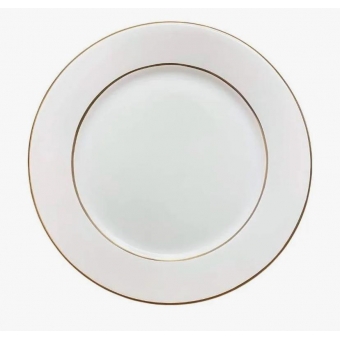 Prato Raso Branco Filete Dourado