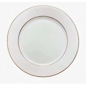 Prato Raso Branco Filete Dourado