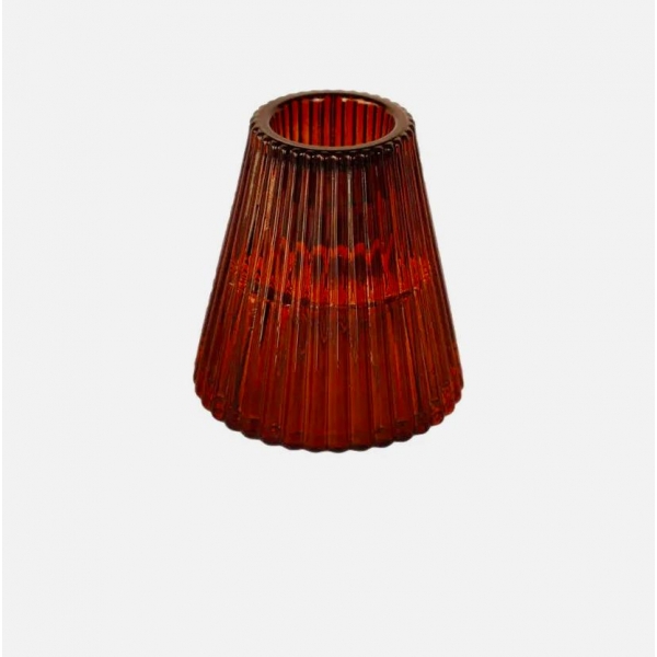 Porta Velas Canelado Âmbar