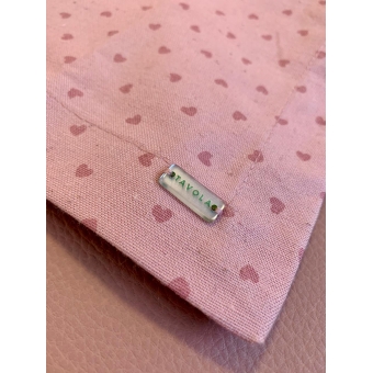 Guardanapo de Linho Rosa com Corações