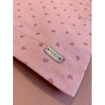 Guardanapo de Linho Rosa com Corações